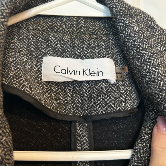 Calvin Klein midweight 1 button black tweed style blazer Size 14, fits 12/14 - Picture 9 of 9